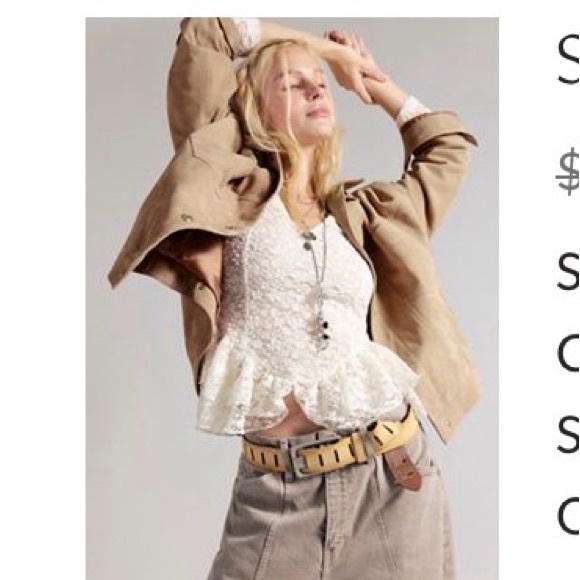 Free People Other - FP Stella White Lace Peplum Top large